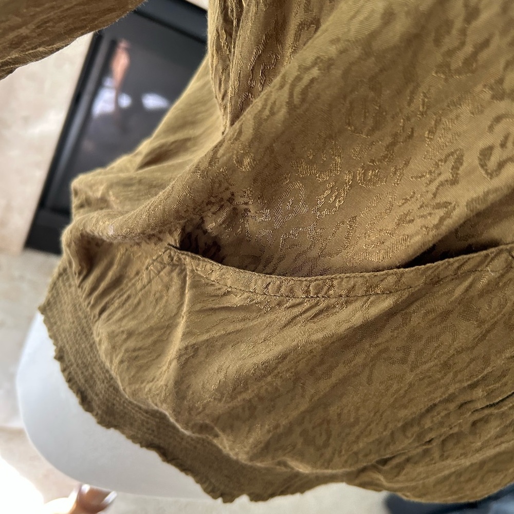 Anthropologie/Maeve Golden Green Animal Print Jacket - Picture 5 of 9